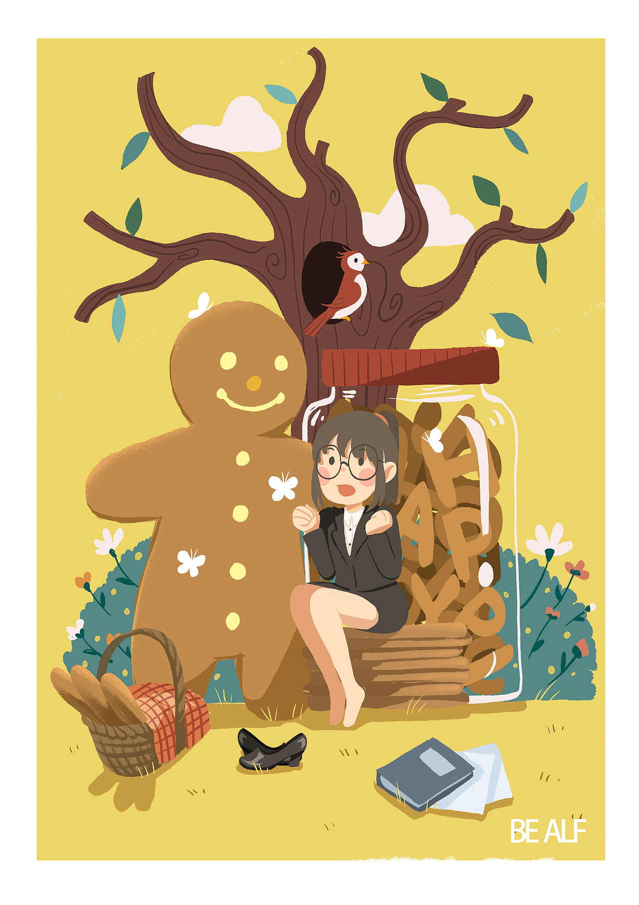 姜饼人带来的快乐（图ZMjA0NDMxNDY4） - 创作习作 - 站酷设计师自由插画师口口子原创素材 - 站酷ZCOOL