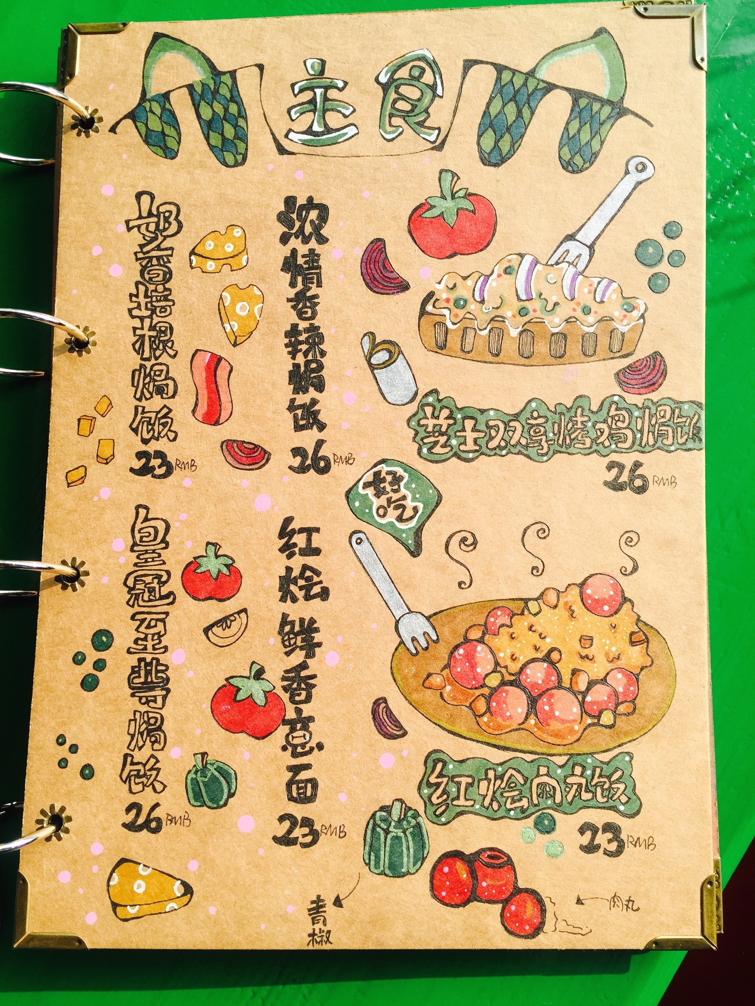 儿童手绘菜谱图片