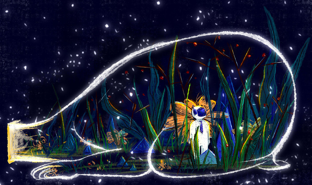 【 误入巨人身体的宇航员。】（图ZMjg2OTM2NDMy） - 儿童插画 - 站酷设计师月九九原创素材 - 站酷ZCOOL