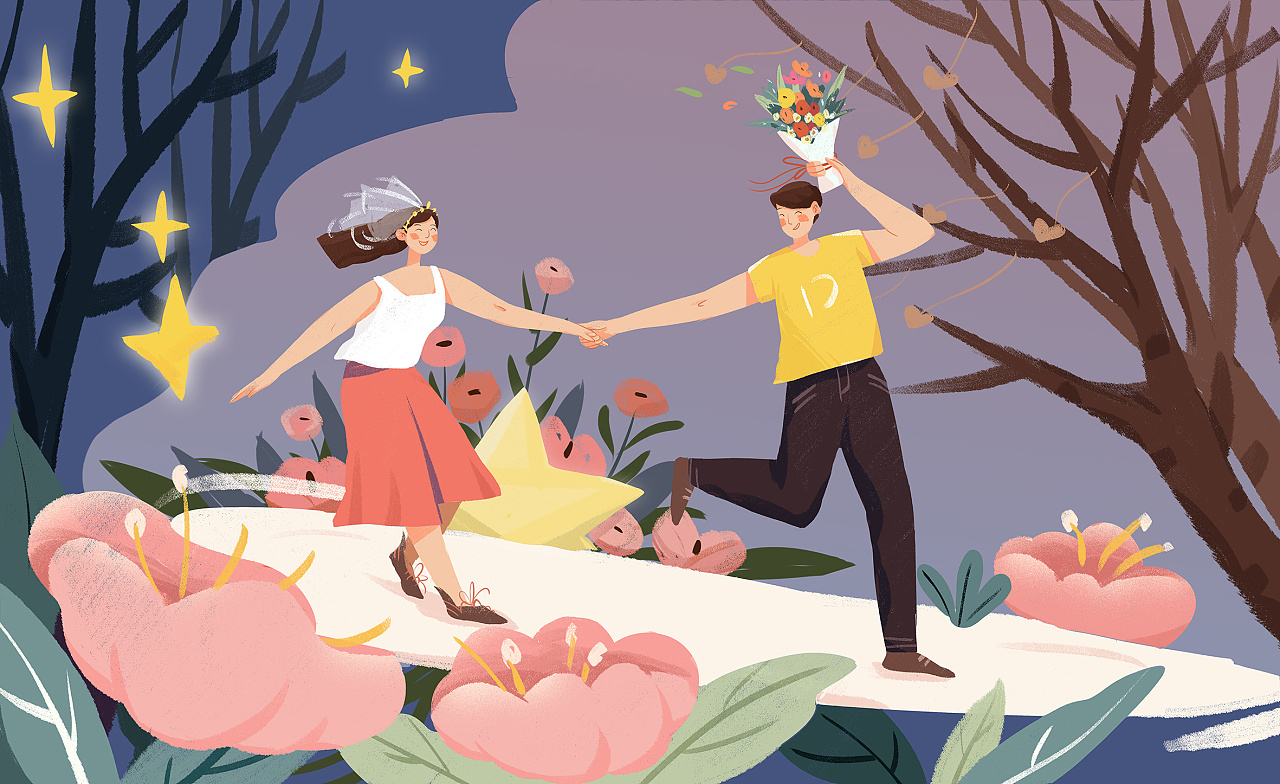 情侣系列|插画|商业插画|田园歌 - 原创作品 - 站酷 (zcool)