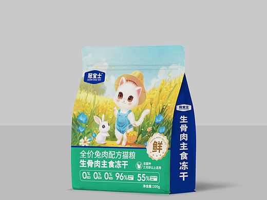 猫粮主食冻干包装设计