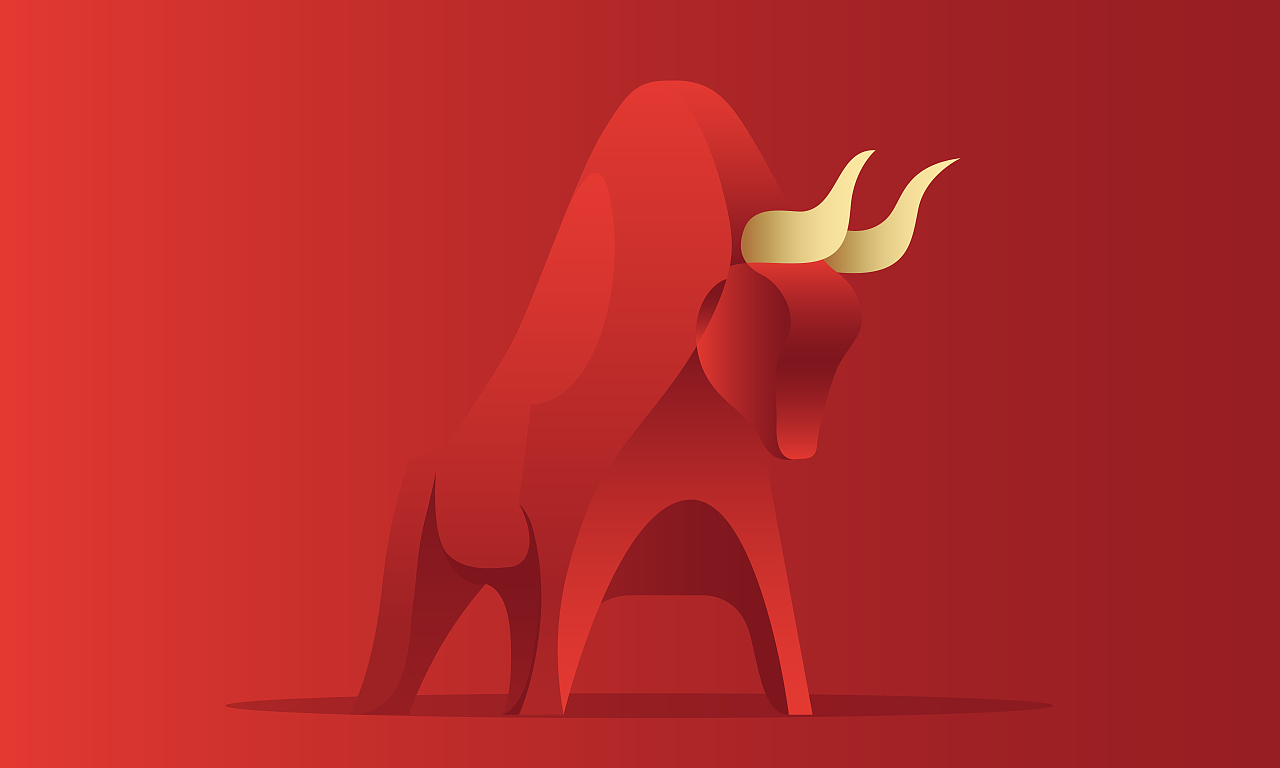 2021|生肖牛|矢量简约插画设计