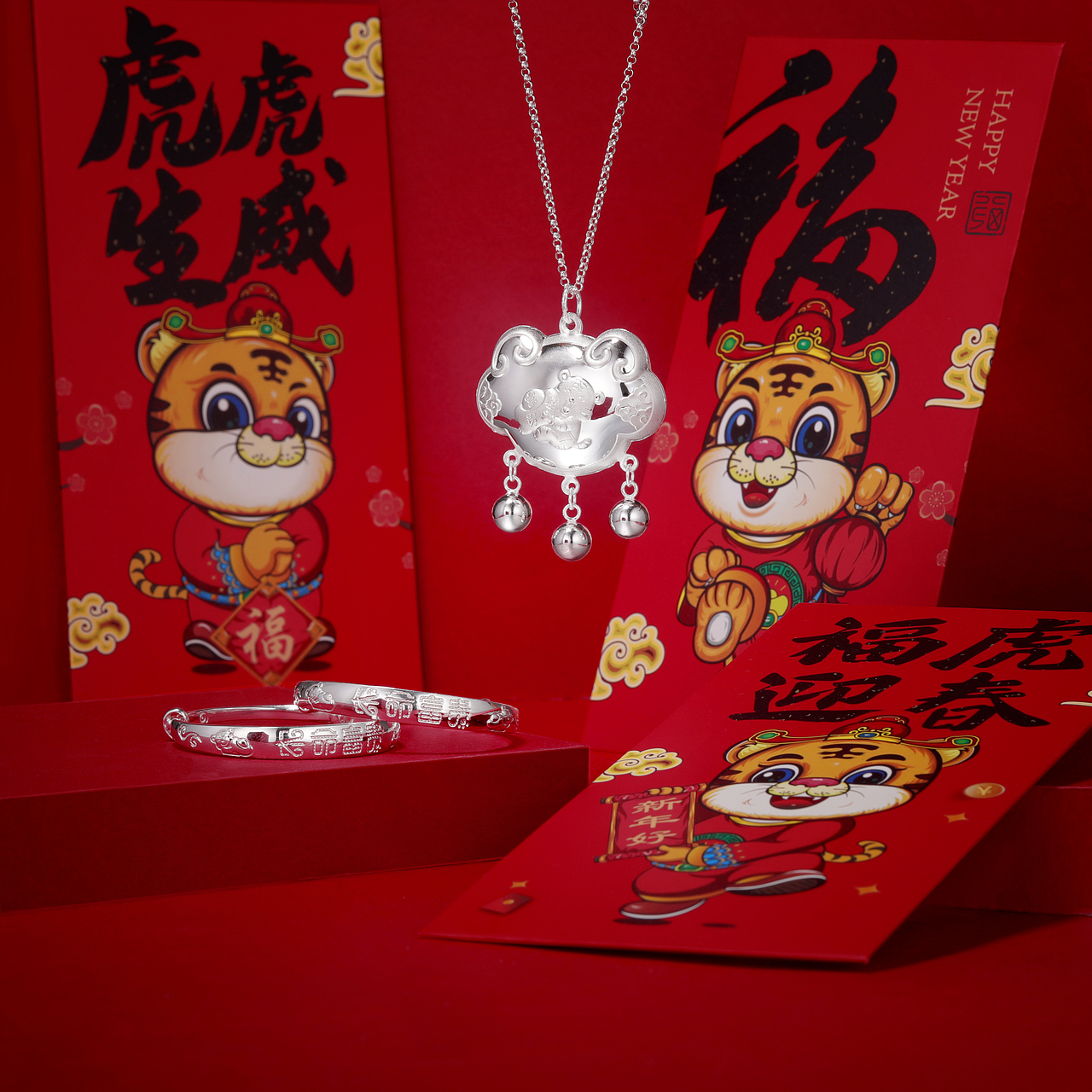 珠宝摄影vol.2 | 2022虎年场景【喜庆·红色·新年快乐】