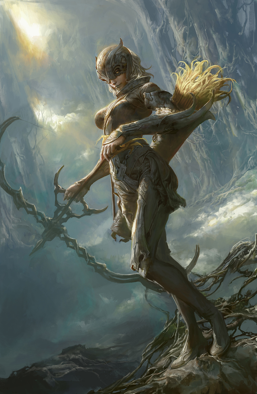 钟风华《女射手》步骤图分享（图ZMTEzNjI5NTg0） - 游戏原画 - 站酷设计师艺数绘CG原创素材 - 站酷ZCOOL