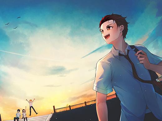 放课后少年（个人主页-ZNTA5MTc2MzI=） - 艺术插画 - 站酷设计师青色鹿的酒原创素材 - 站酷ZCOOL