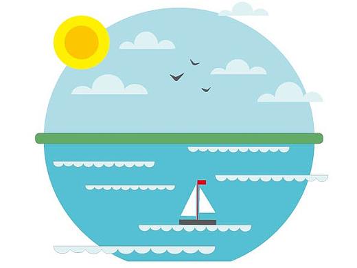 向莉——海滨插画