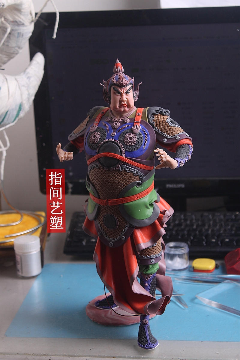 贺加贵面塑软陶(韦陀菩萨 )(图ZNzY4MDM5NzY=) - 手办/模玩 - 站酷设计师贺加贵3D翻糖原创素材 - 站酷ZCOOL