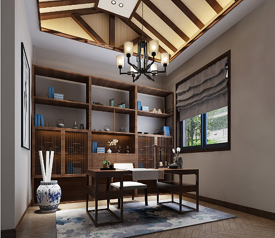新中式别墅效果图（图ZMTIwNzYzNDQ0） - 家装设计 - 站酷设计师天斐效果图小沈原创素材 - 站酷ZCOOL