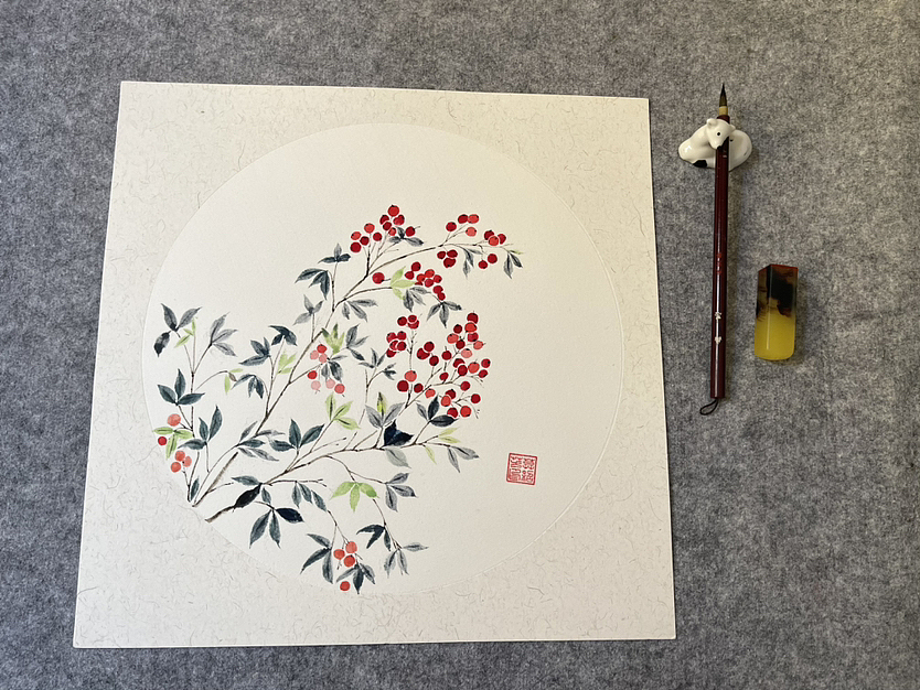 南天竹（图ZMzUzMjE0ODA4） - 绘画 - 站酷设计师fionamom1原创素材 - 站酷ZCOOL