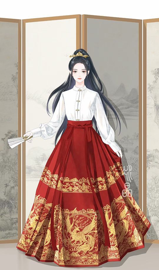 汉服设计*螺钿马面裙*山海经白泽