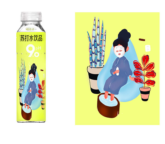 娃哈哈SPA（图ZMjA2NzMyNDY0） - 商业插画 - 站酷设计师小朱同学_Studio原创素材 - 站酷ZCOOL