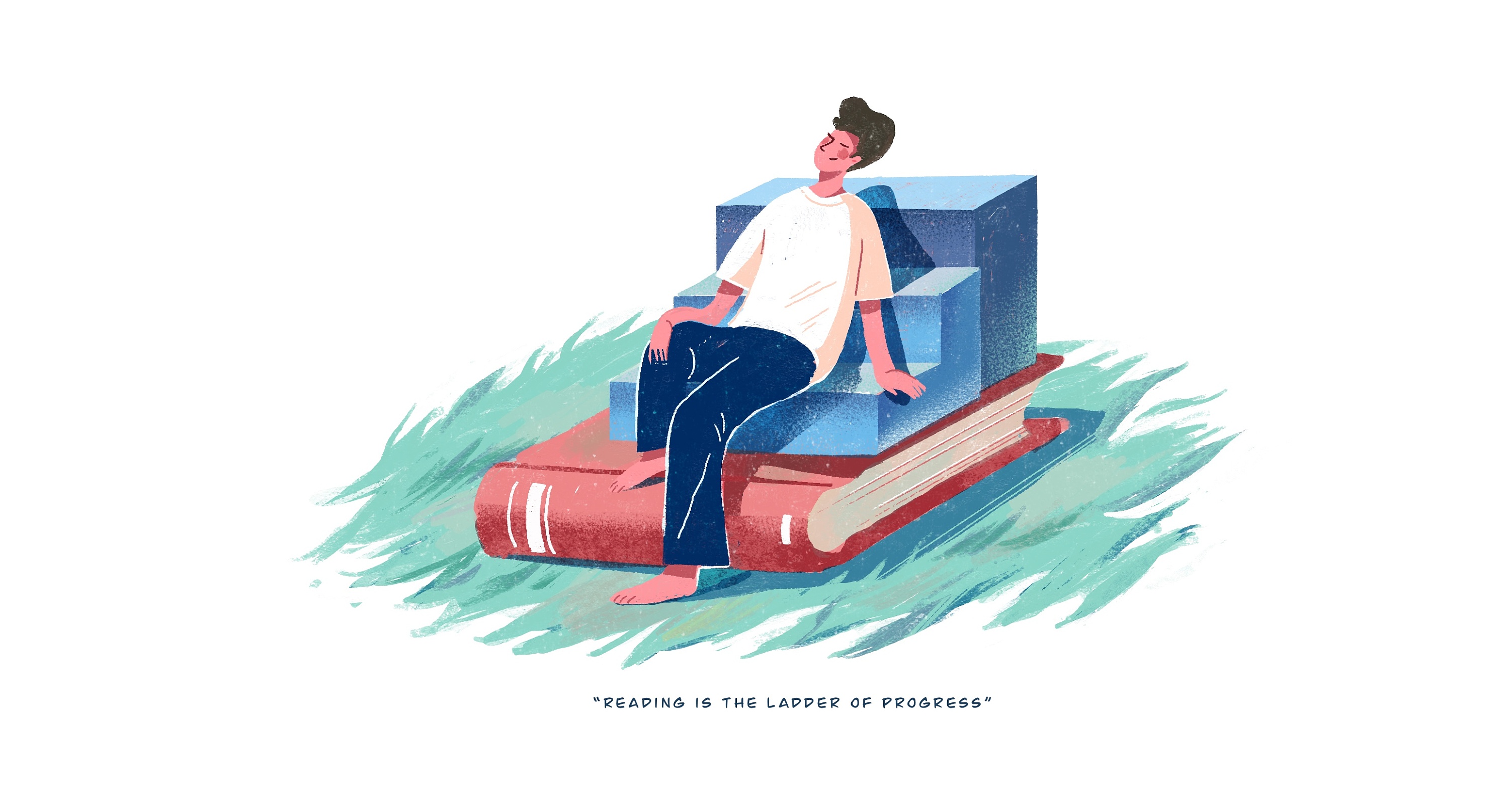 读书是进步的阶梯|插画|创作习作|谷悦gy - 原创作品 - 站酷 (zcool)