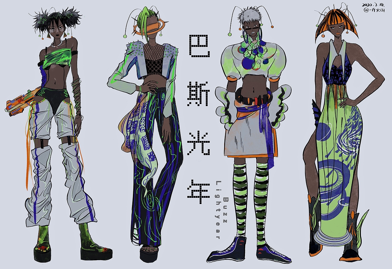 服装设计 朋克 科技感 未来感