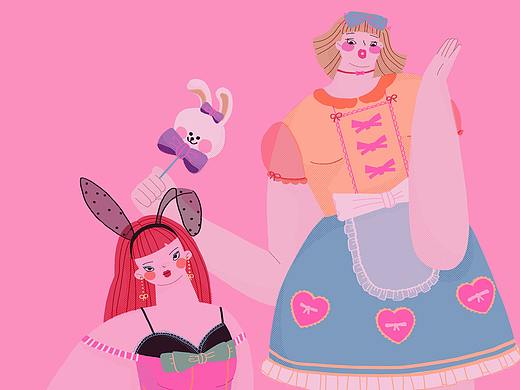 Pink Party（個人主頁-ZNTYwMzY5MDA=） - 藝術(shù)插畫 - 站酷設(shè)計師MOMORAY原創(chuàng)素材 - 站酷ZCOOL