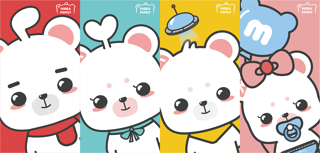熊小美一家人（图ZMTkwMzEwNTA4） - IP形象 - 站酷设计师皓儿鱼原创素材 - 站酷ZCOOL
