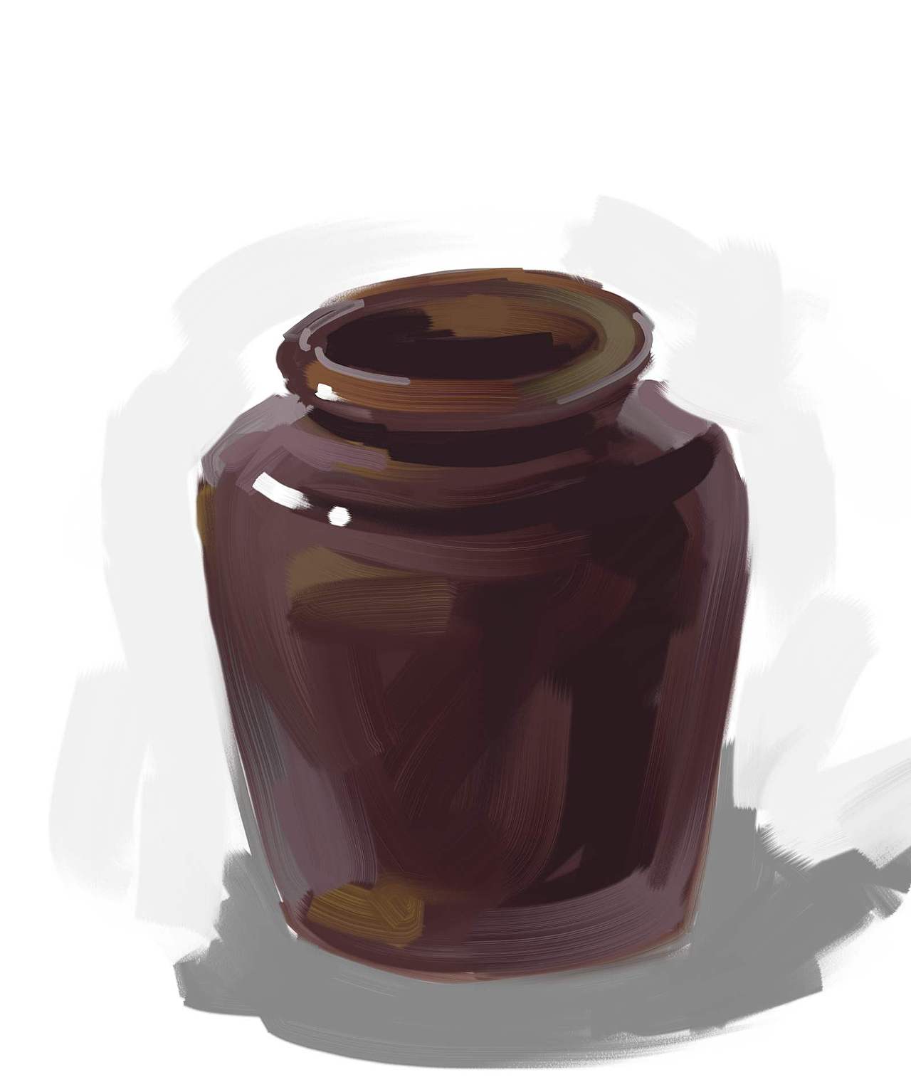 再练习画两个不同的罐子色彩