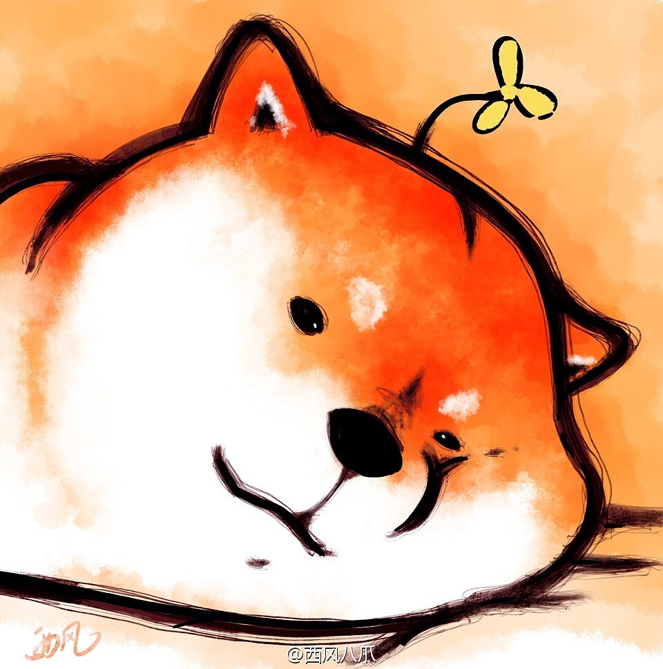 西风风格的柴犬头像(未完)|插画|创作习作|西风xifeng_原创作品-站酷z
