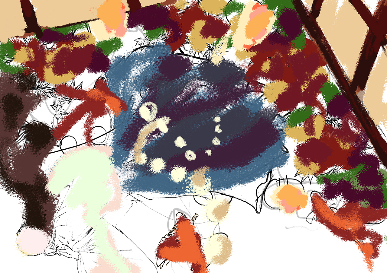 古风少女插画过程+细节图