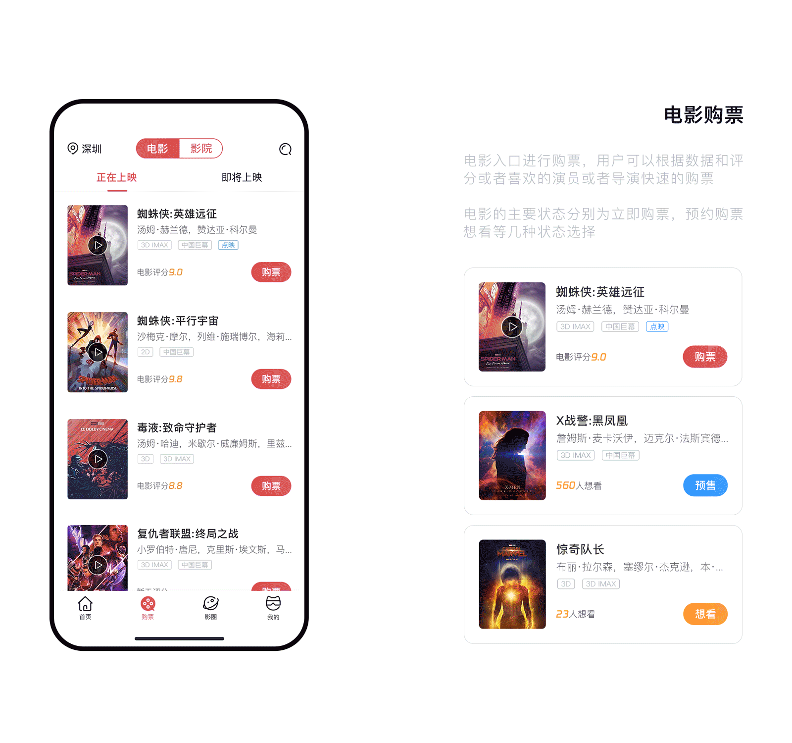电影购票APP（图ZMTY3MTYwNDky） - APP界面 - 站酷设计师Jies_L原创素材 - 站酷ZCOOL