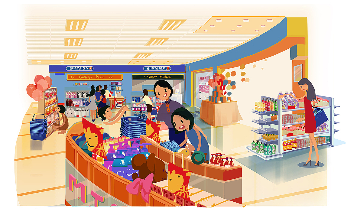 便利店插画（图ZODYzMzIwOTY=） - 商业插画 - 站酷设计师Doralin原创素材 - 站酷ZCOOL
