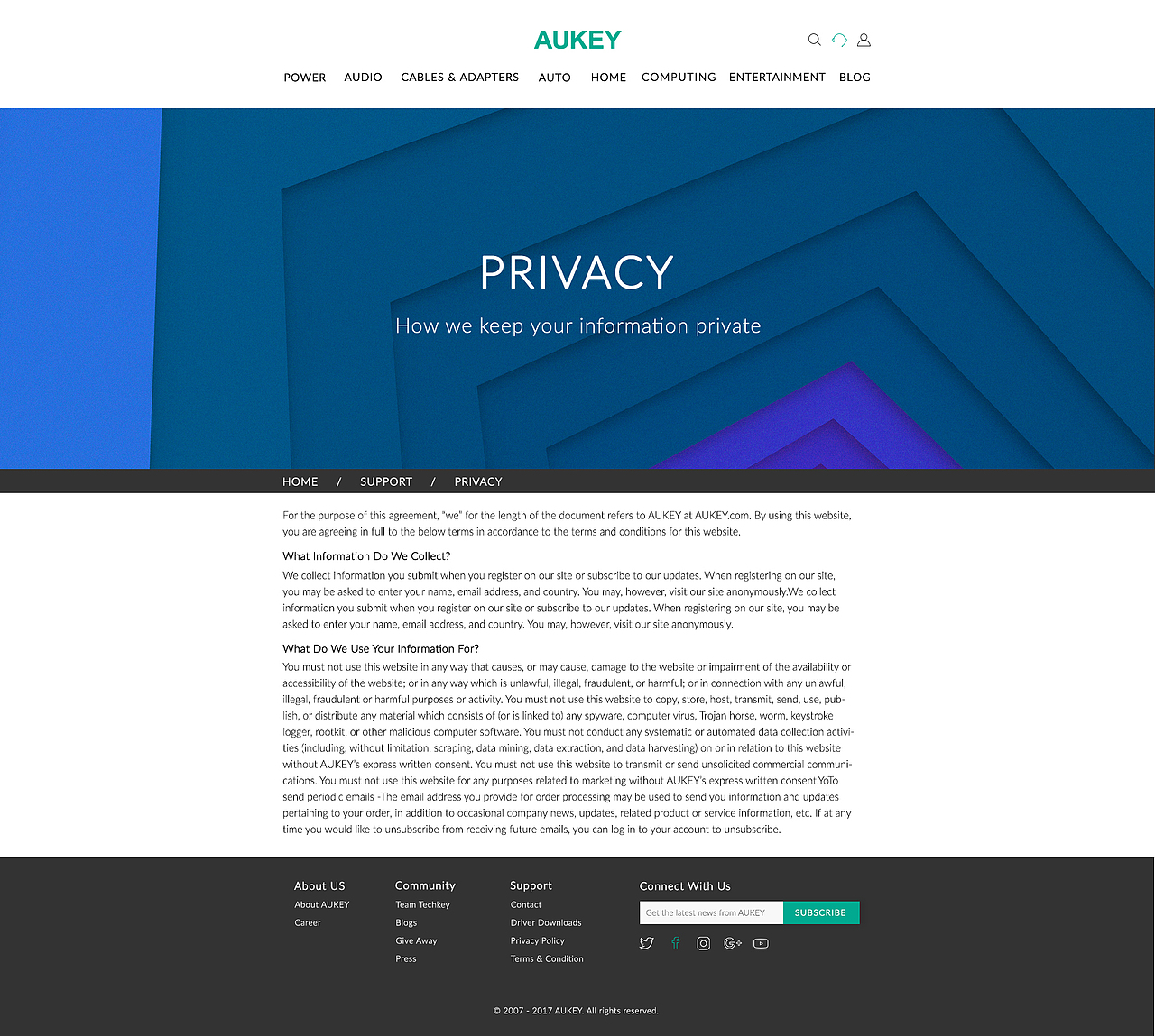 AUKEY官网设计（图ZMTIzOTM5NTUy） - 企业官网 - 站酷设计师noname06066原创素材 - 站酷ZCOOL