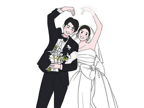 备婚姐妹👀性价比超高的漫画风婚礼手绘