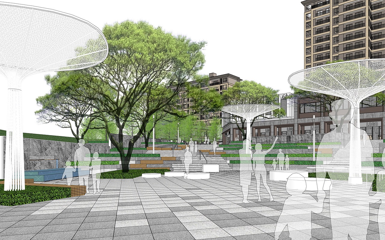 东原岳麓望城示范区景观SU模型下载