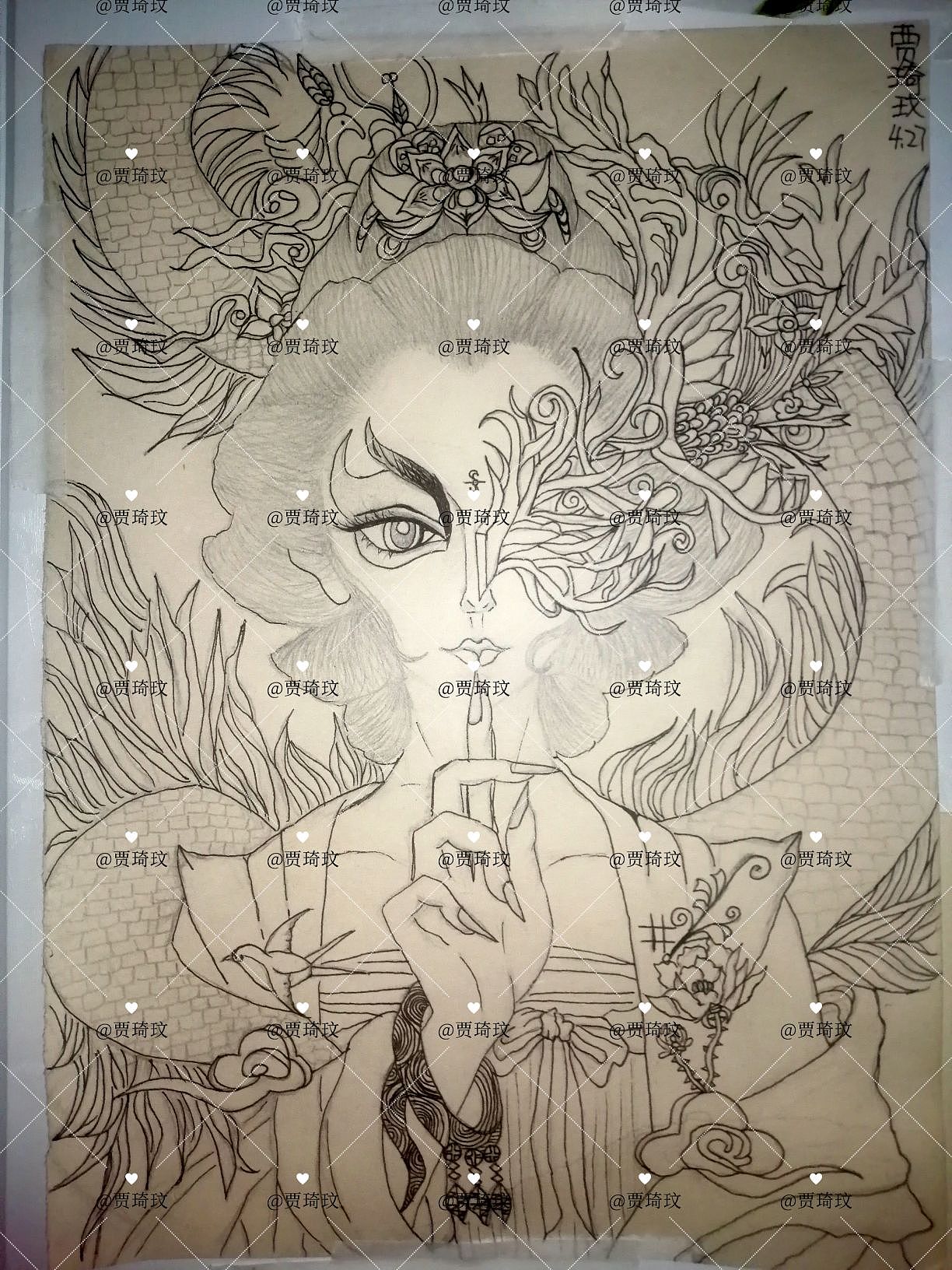 《曼佛女像》（图ZMzIzMzE1MjM2） - 艺术插画 - 站酷设计师贾琦玟原创素材 - 站酷ZCOOL