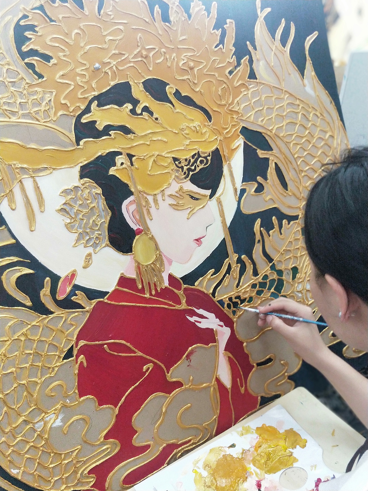 沥粉彩绘（图ZMTU4NzY0MTQ4） - 其他手工艺 - 站酷设计师呆子爱学习原创素材 - 站酷ZCOOL