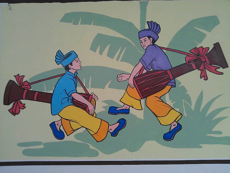 傣族文化云南省德宏西双版纳墙体彩绘墙画墙绘制作公司