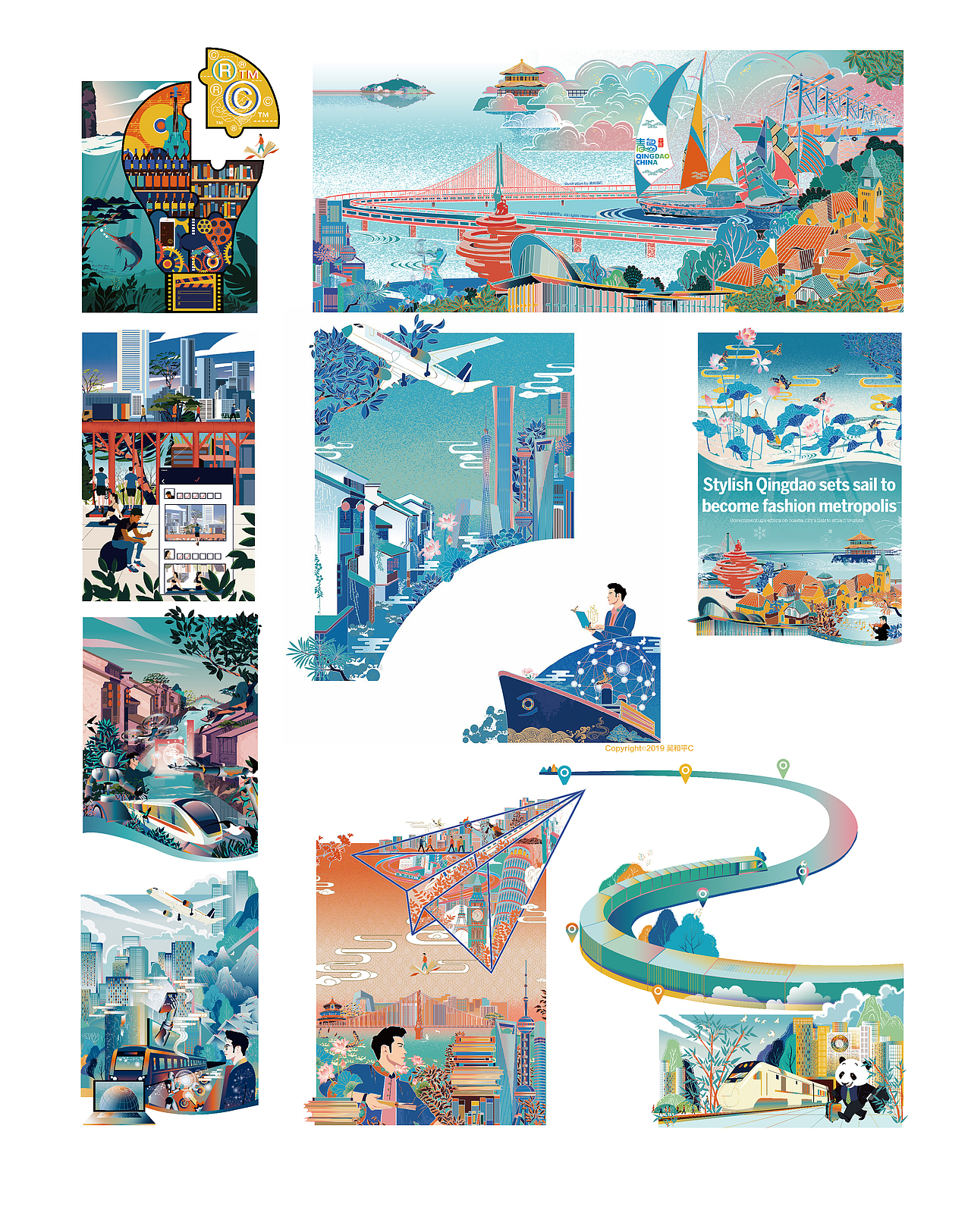 《中国日报》China Daily插画|2019作品集(图ZMTkxOTMyNTM2) - 商业插画 - 站酷设计师吴和平Luo原创素材 - 站酷ZCOOL