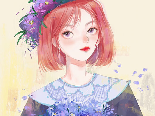 少女头像插画系列