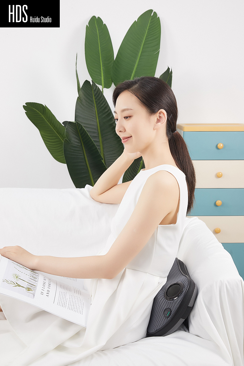 按摩枕产品模特展示营销视频+模特图拍摄