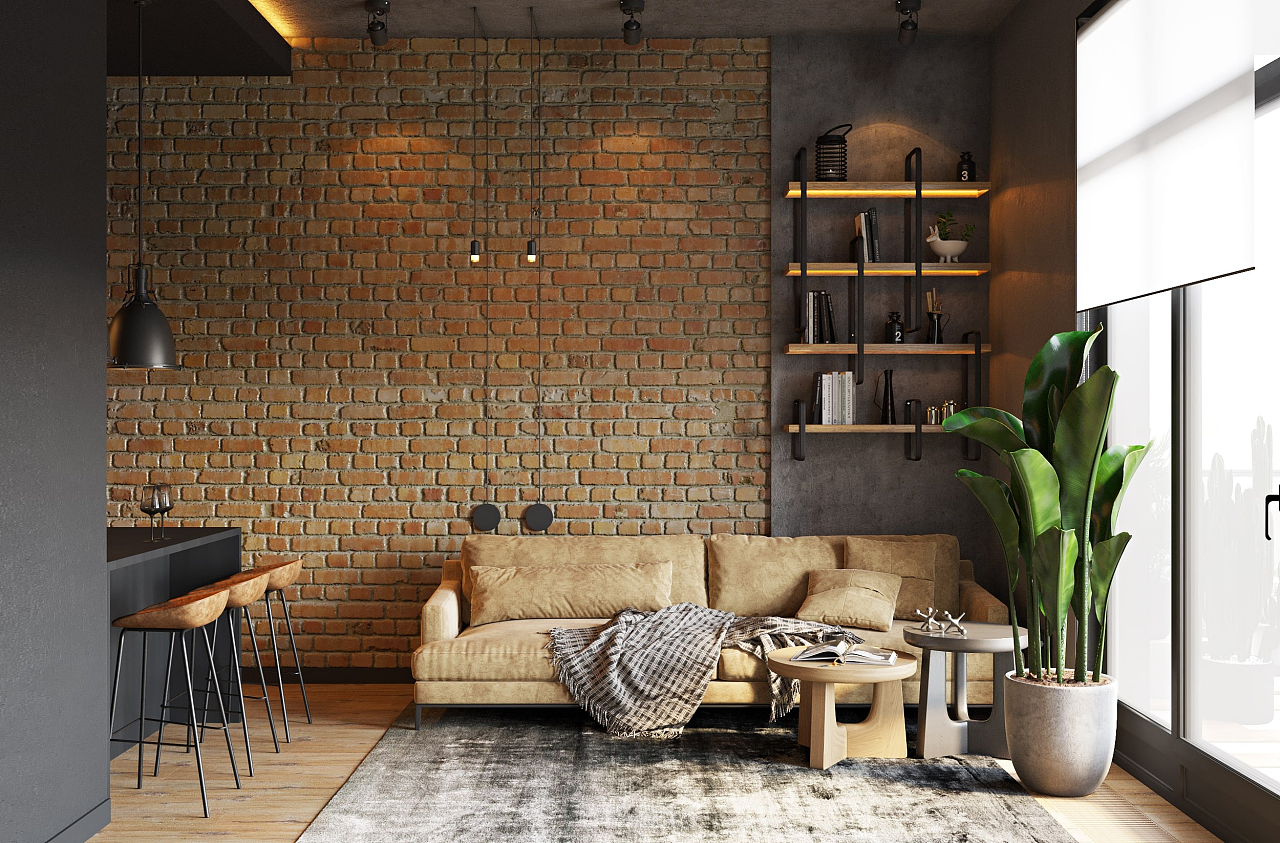 你喜欢露骨的砖头还是水泥墙工业风格家装案例分享.