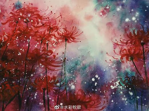 彼岸花（個人主頁-ZNTExNjIyNDQ=） - 繪畫 - 站酷設計師水彩牧歌原創(chuàng)素材 - 站酷ZCOOL