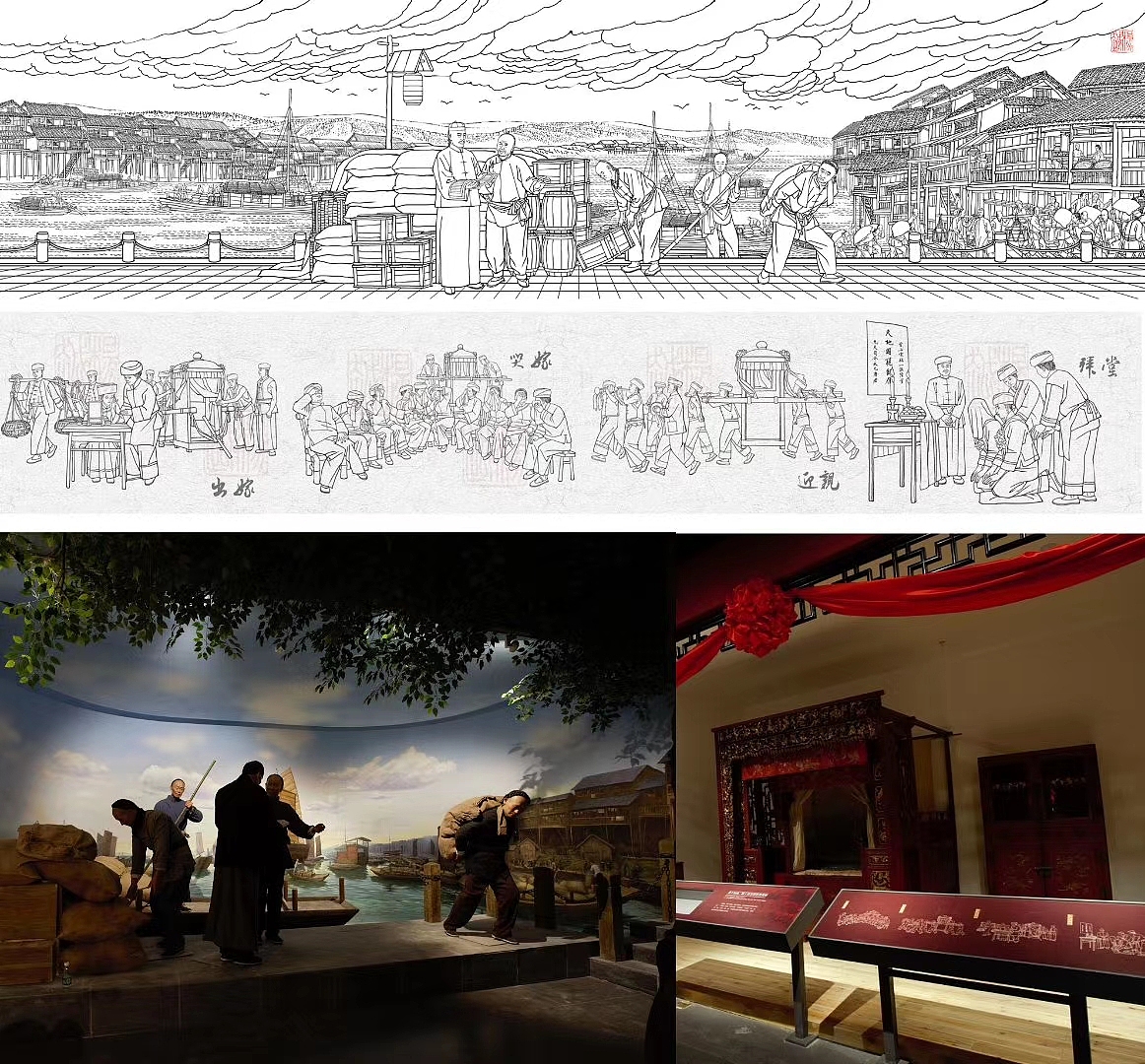 常德博物馆和夏明翰国画~层板画~景箱~展馆画~连环画_杨越绘画-站酷