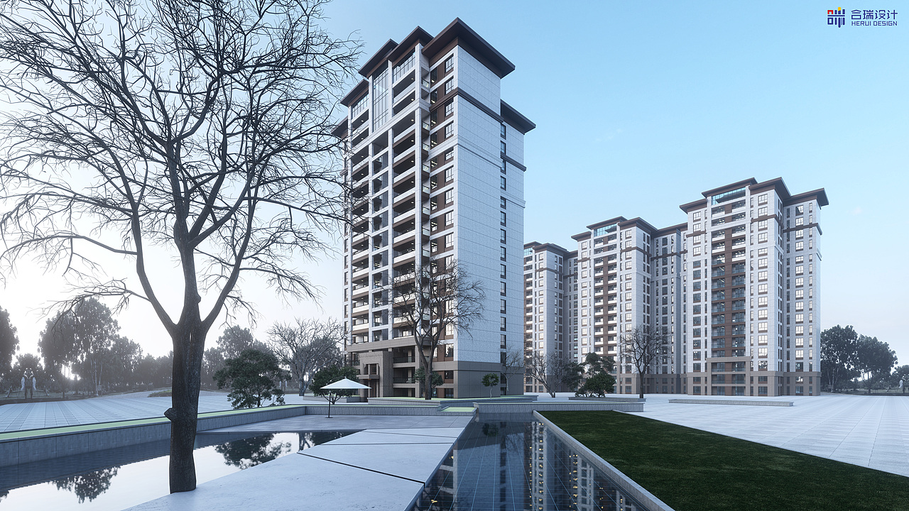 住宅区建筑效果图（图ZMzAxMDAwNjY4） - 建筑设计 - 站酷设计师合瑞设计原创素材 - 站酷ZCOOL