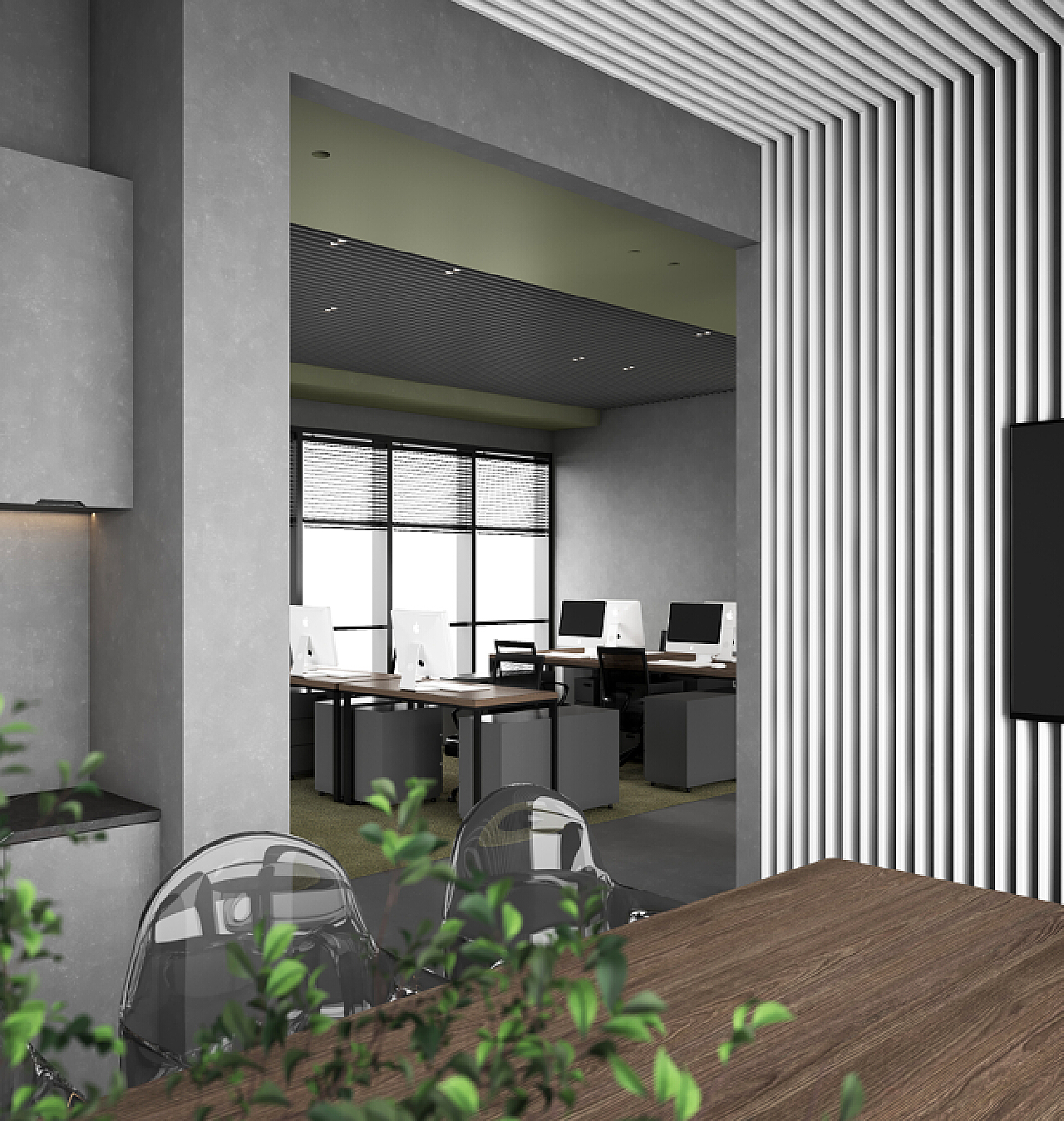 Antonio Maciá在他们自己的新办公室里创造了“内部景观露台”-建e室内设计网-设计案例