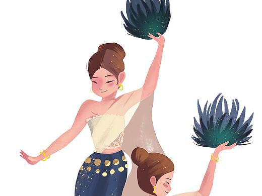 傣族跳舞女孩（個人主頁-ZMjk2MTIwMDQ=） - 創(chuàng)作習(xí)作 - 站酷設(shè)計師大臉包紙原創(chuàng)素材 - 站酷ZCOOL