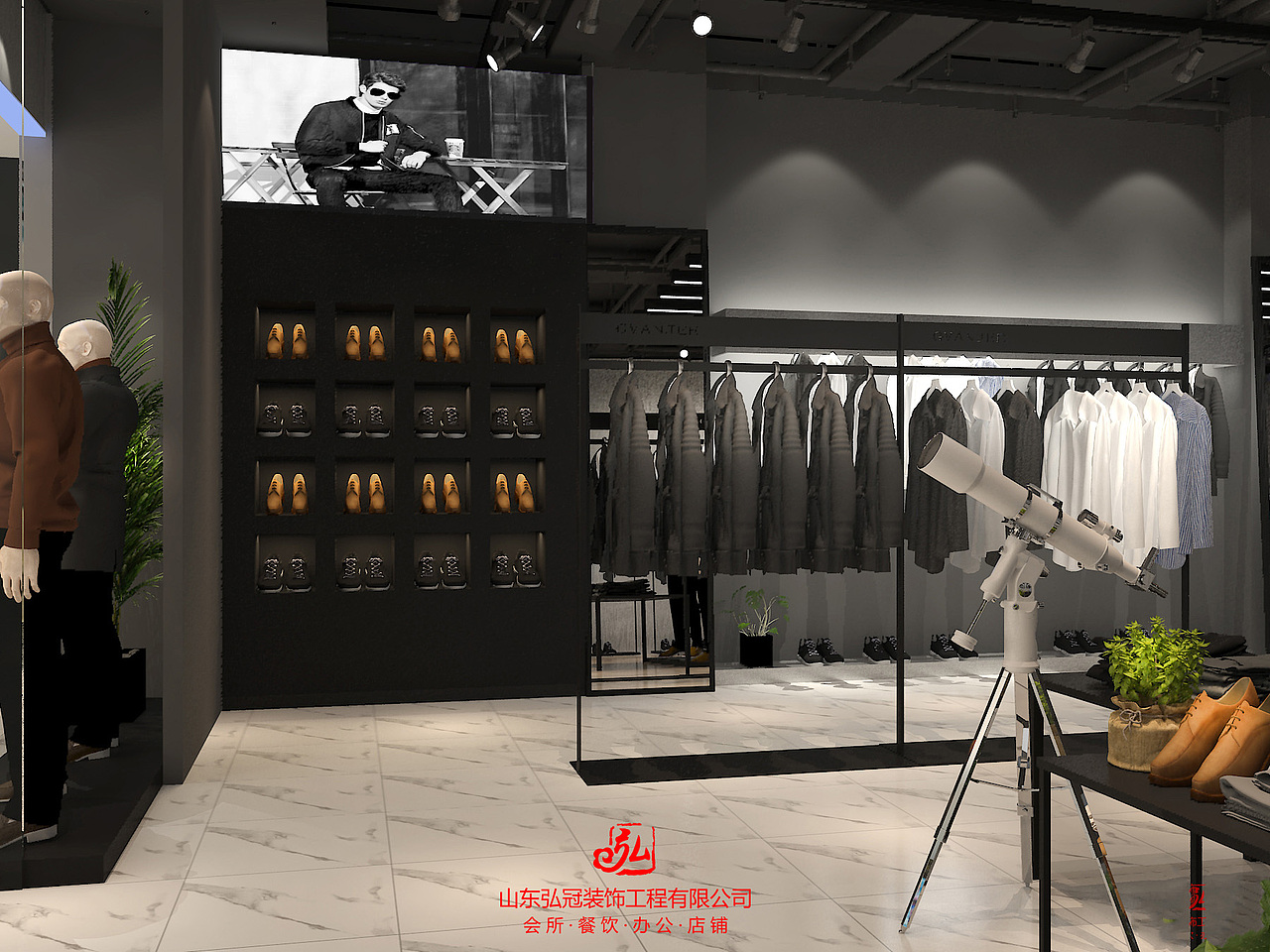 山东淄博男士服装专柜商场店铺装修装饰设计施工公司