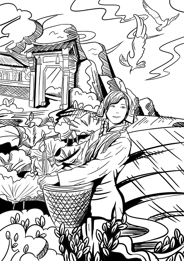 黑白风茶叶包装插画