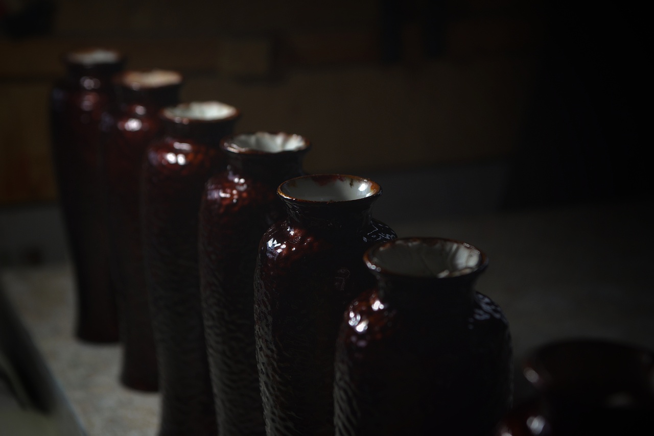 漆陶大漆犀皮纹