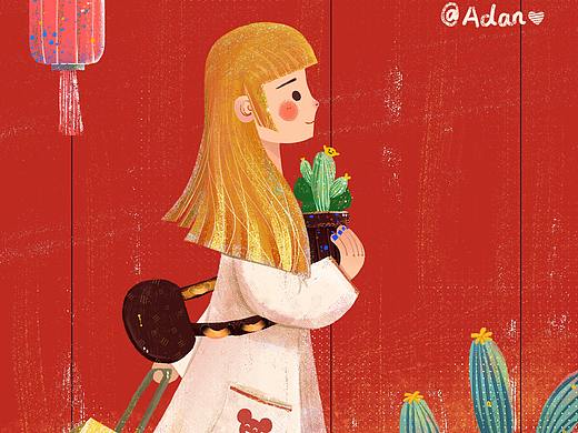 春节前画的一幅画《回家》