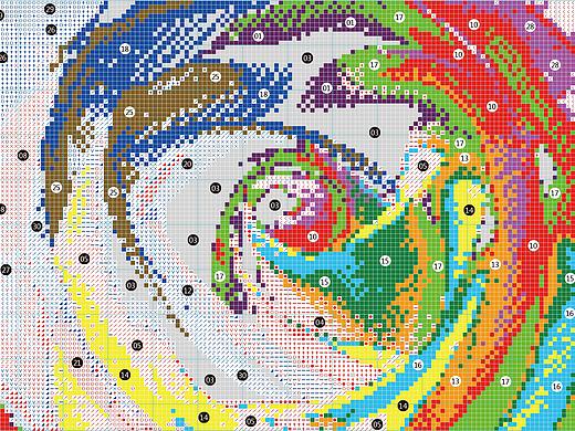 11CT-NCKF007-1-七色玫瑰-40x30cm-十字绣设计图纸