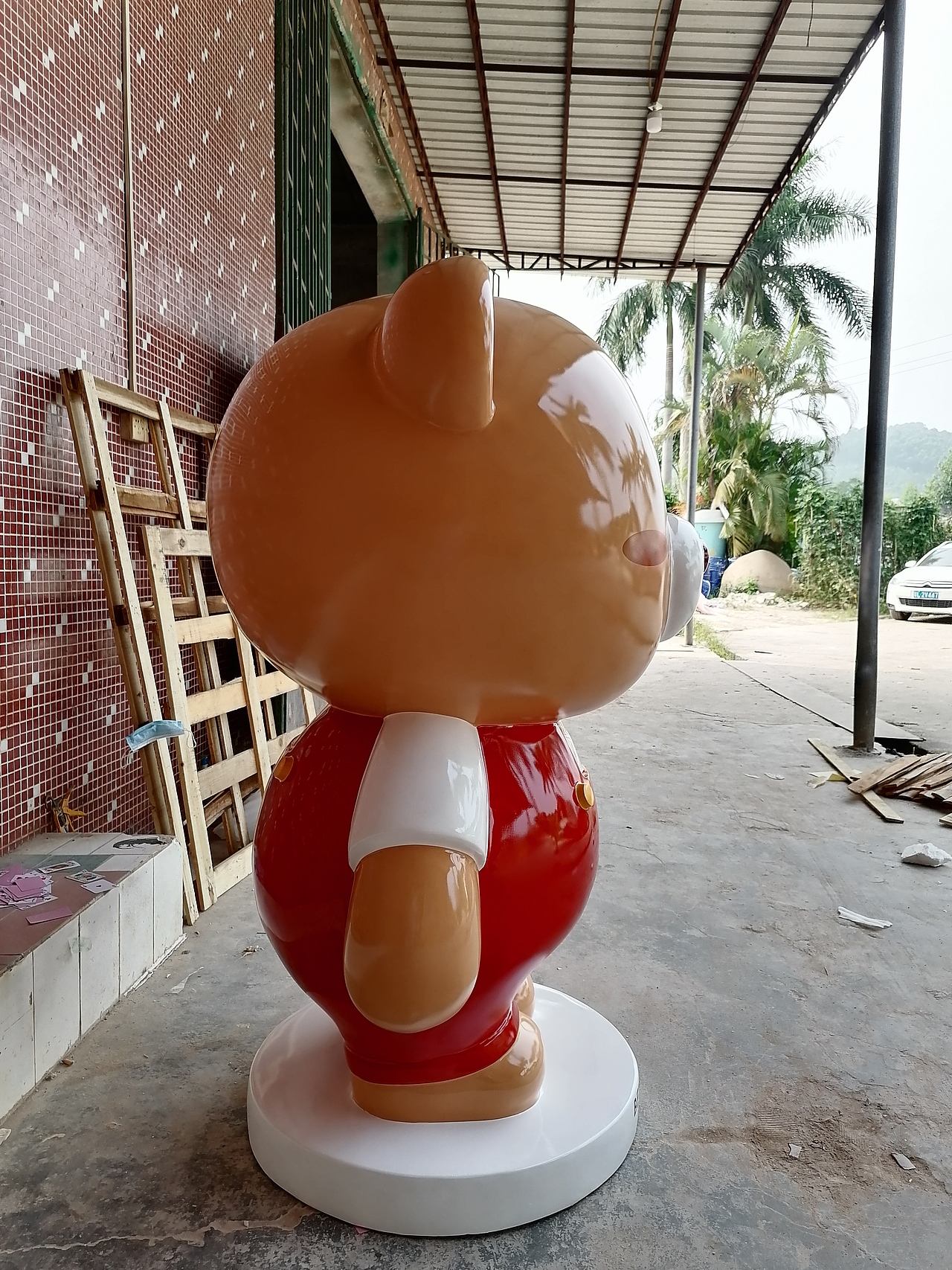 玻璃钢熊猫卡通雕塑 彩绘动物卡通定制