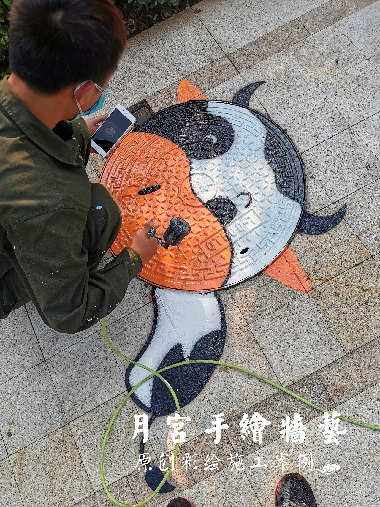 井盖彩绘街道地产公司小区绿化井盖怎么处理