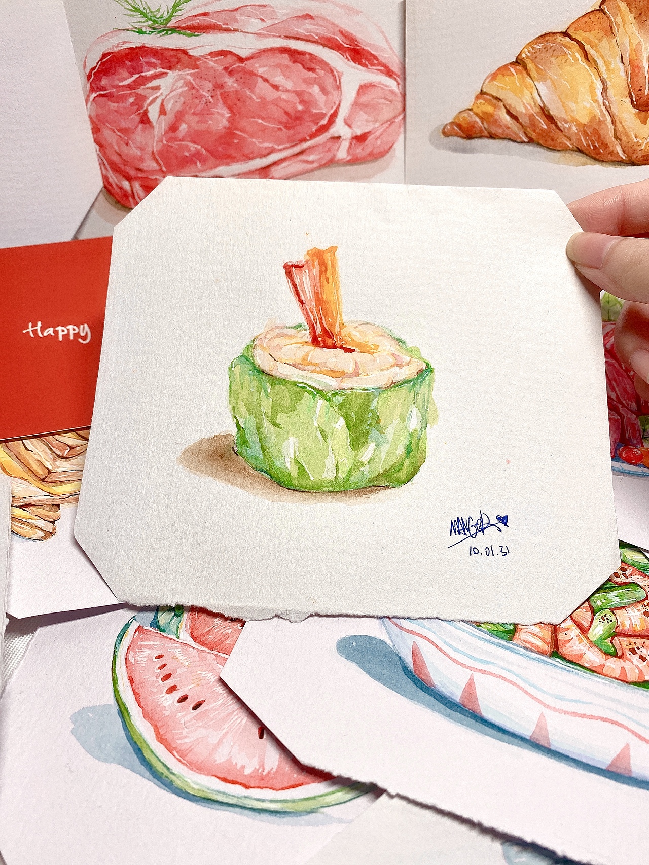 水彩食物的练习（图ZMTk1ODcyOTYw） - 创作习作 - 站酷设计师芒果太甜了原创素材 - 站酷ZCOOL