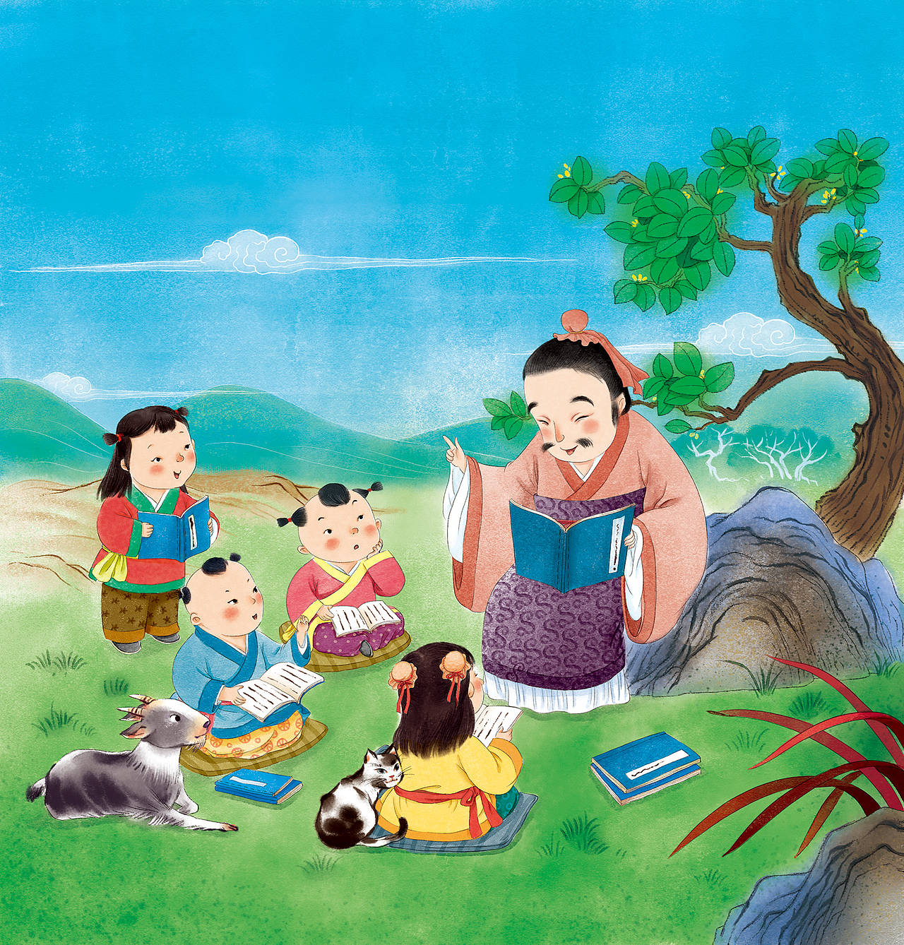 新出的书《国学儿歌》（图ZMTI0NTI1NDE2） - 儿童插画 - 站酷设计师桂桂猫原创素材 - 站酷ZCOOL