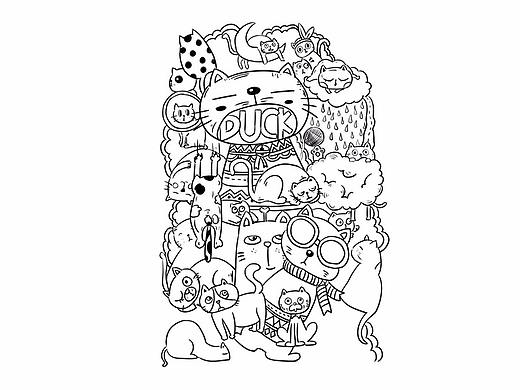 猫咪涂鸦练习（个人主页-ZMjU2MTU2NDA=） - 艺术插画 - 站酷设计师卫星图001原创素材 - 站酷ZCOOL