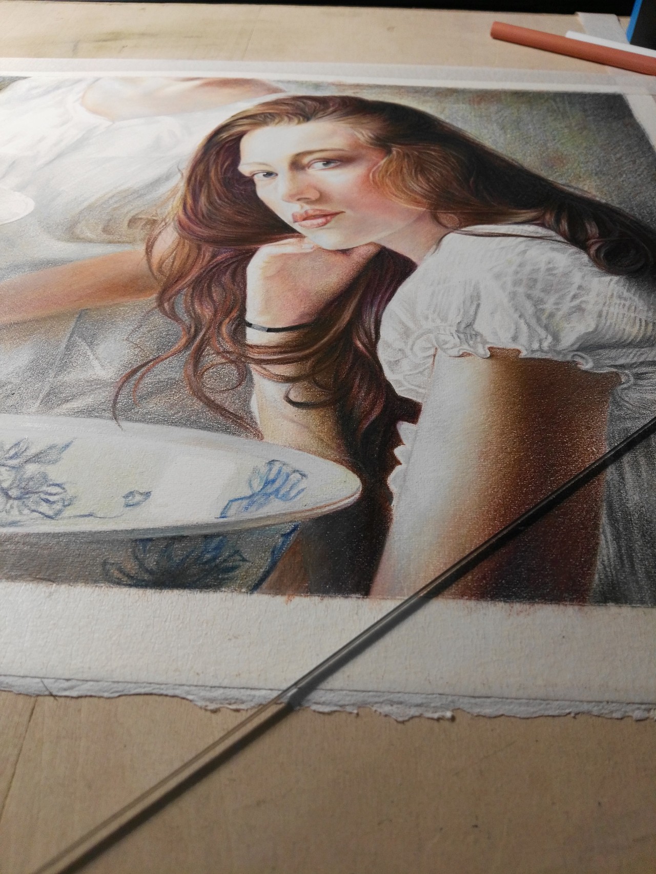 写实彩铅作品《融》